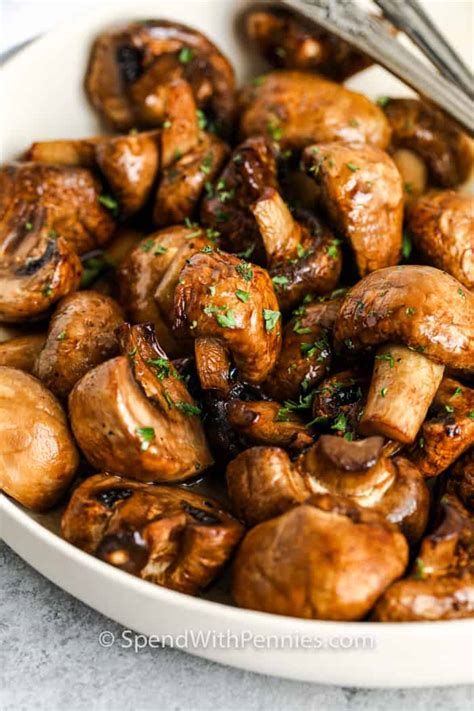 Garlic Butter Air Fryer Mushrooms (Only 20 Mins!) - Spend With Pennies