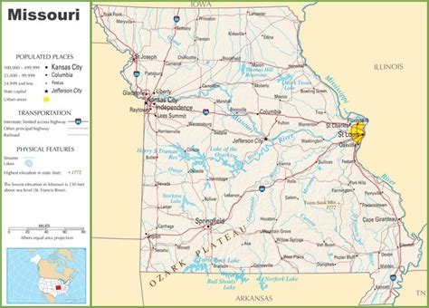 Missouri highway map - Ontheworldmap.com