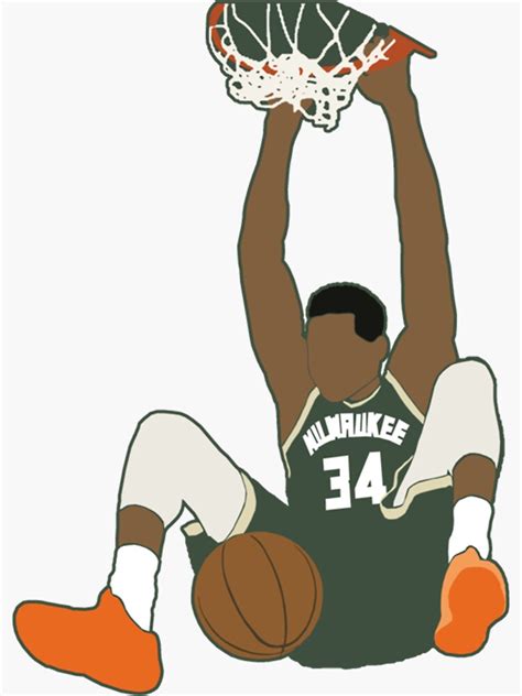 "Giannis Antetokounmpo dunk " Sticker by OouVonx | Redbubble