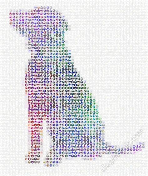 Go4mosaic Blog | Dog Silhouette from Dog Footprints