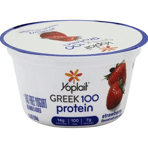 Yoplait Greek 100 Protein Fat Free Strawberry Yogurt 5.3 oz | Greek | Lira's Supermarket