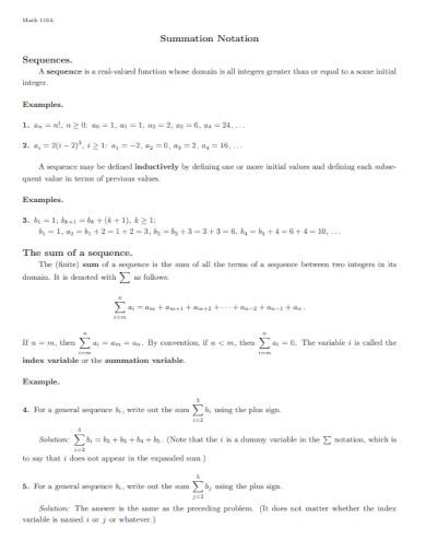 Summation - Examples, PDF | Examples