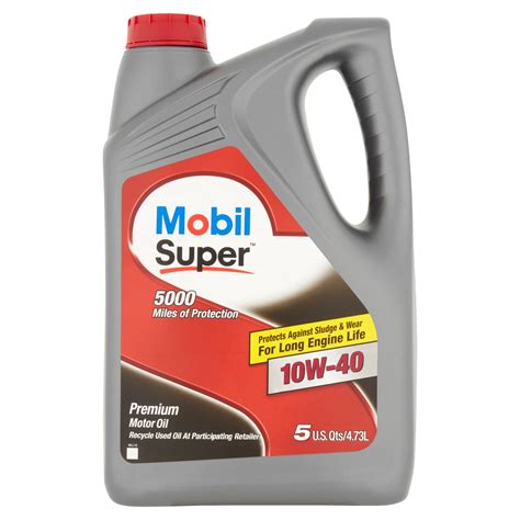 زيت محرك مخلوط من الألياف الإصطناعية من Mobil Super 5000 10w-40,5 Quart ...