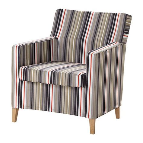 Ikea KARLSTAD Chair SLIPCOVER Armchair Cover DILLNE GRAY BEIGE Multi ...