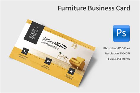 Furniture Business Card in Business Card Templates on Yellow Images Creative Store