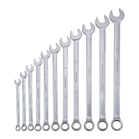 Hand Tools Pittsburgh 15 Piece Metric Service Wrench Set ...