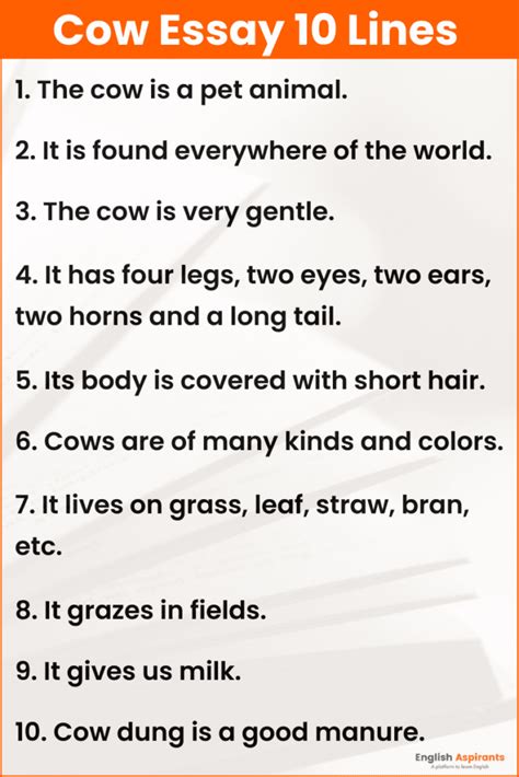 The Cow Essay 10 Lines | 10 Lines on Cow [4 Sets]