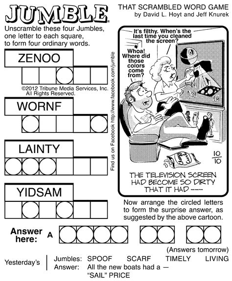 Jumble Crossword Answers Today - Remotepc.com