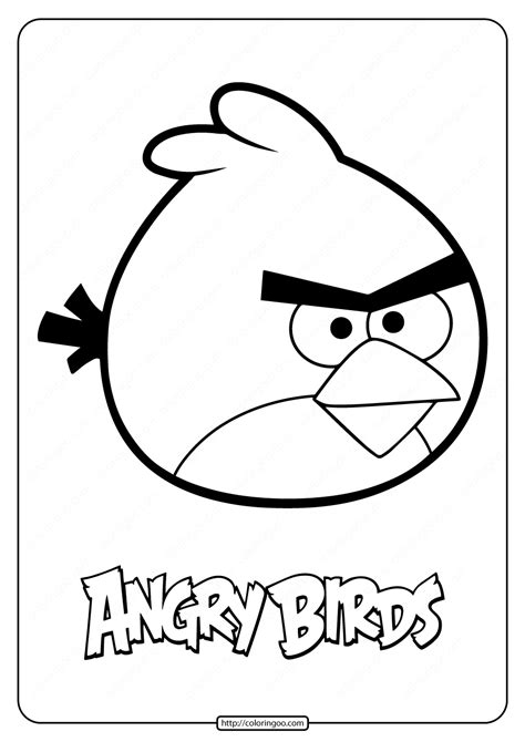 Printable Angry Birds Red Pdf Coloring Pages | Angry birds, Bird ...