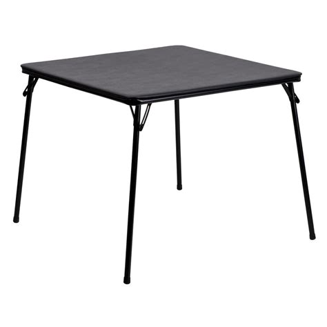 Flash Furniture Black Folding Card Table - 33.5" (L) x 33.5" (W) x 27. ...