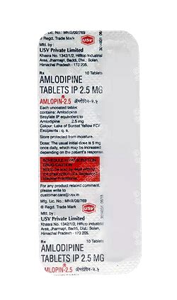 Amlopin 2.5 MG Tablet 10 - Uses, Side Effects, Dosage, Price | Truemeds