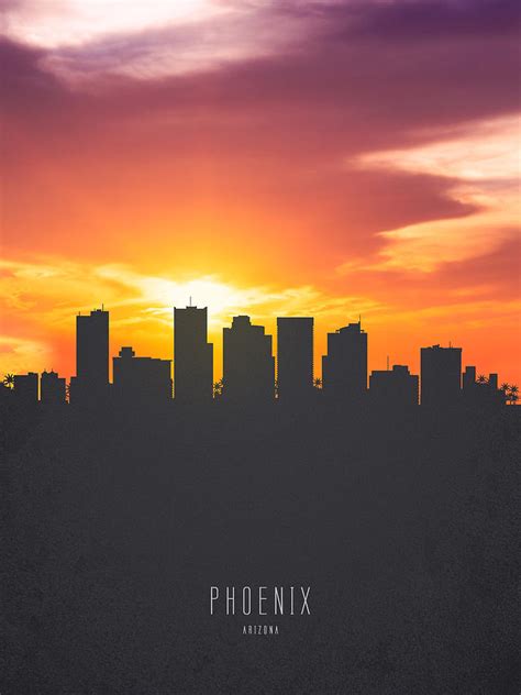 Skyline Phoenix Arizona Sunset / Phoenix Skyline Sunset | View of ...