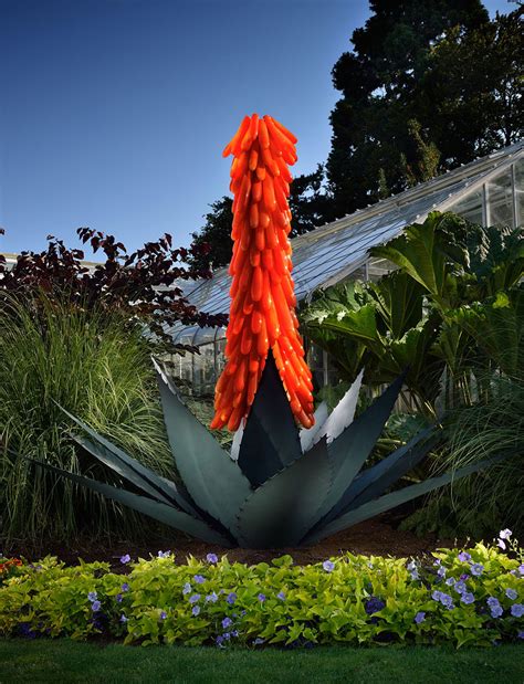 Gigantic And Realistic Flower Sculptures Made From Glass