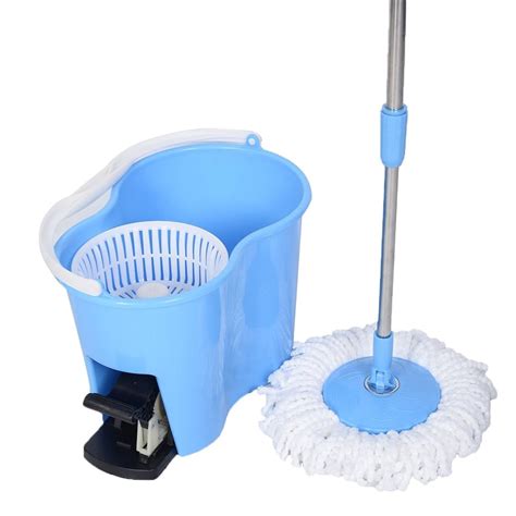 Felji Microfiber Spin Mop Easy Floor Mop with Bucket and 20 Mop Heads ...