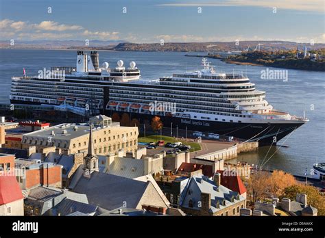 Cruise ship on the St. Lawrence River, docked in Old Quebec City, Quebec, Canada Stock Photo - Alamy