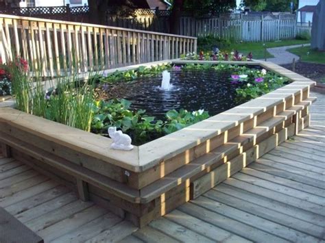 Exterior Modern Garden Pond With Fountain In Centre Idea Feat Water Hyacinth Plant And Lilies ...