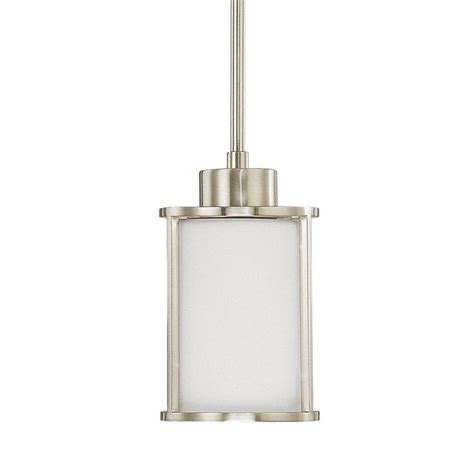 Home Decorators Collection 1-Light Brushed Nickel Mini-Pendant with ...