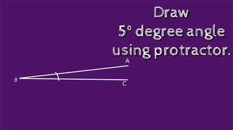 How to draw 5 degree angle using protractor. shsirclasses. - YouTube