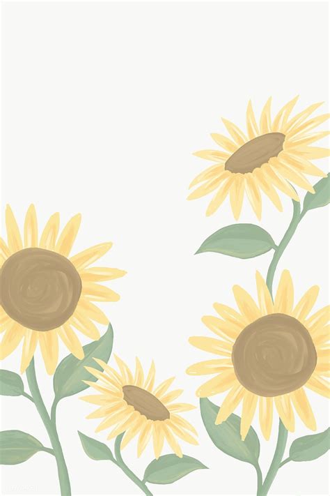 Download premium png of Hand drawn sunflower pattern transparent png ...