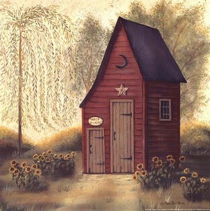 Folk Art Outhouse II Artwork by Pam Britton at FramedArt.com