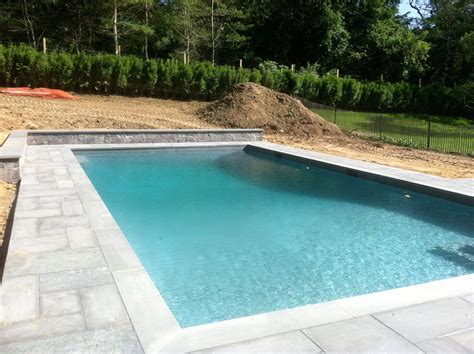 East Hampton 20x40 gunite w retaining wall and bluestone patio Backyard Getaway, Backyard Pool ...