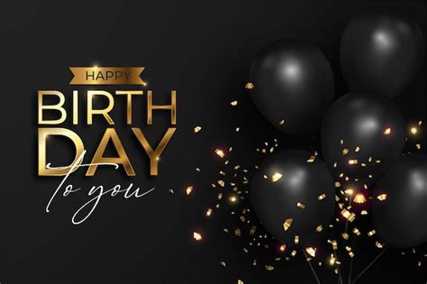 Black And Gold Birthday Background Png - Goimages-A