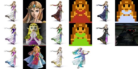 Zelda smash bros costumes origins by Rowletshiny on DeviantArt