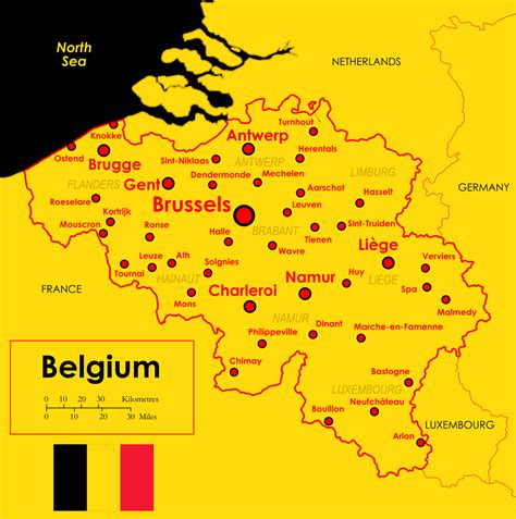 Map Mapa Belgii Belgium • Mapsof.net