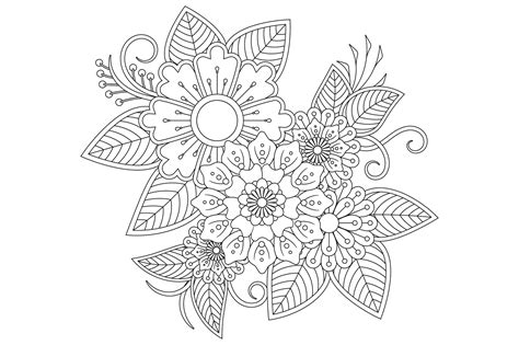 Flower Mandala Coloring Page for Adult Graphic by ekradesign · Creative ...