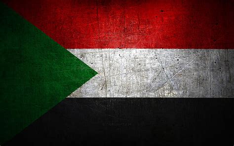 Sudanese metal flag, grunge art, African countries, Day of Sudan, national symbols, HD wallpaper ...