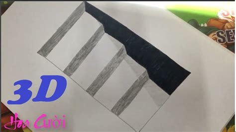 vẽ tranh 3d - vẽ cầu thang 3d trên giấy - draw 3d stairs on paper - Hoa ...