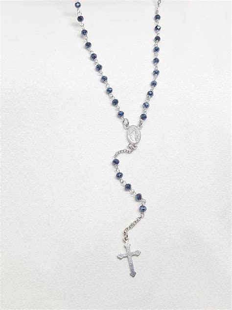 Sterling Silver Rosary Beads Necklace Rosary Necklace Silver - Etsy