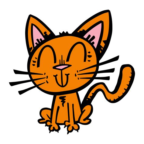 Cute Happy Friendly Cartoon Cat 544436 Vector Art at Vecteezy