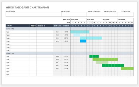 Sample Gantt Chart Template Weekly Gantt Chart Template In Microsoft ...