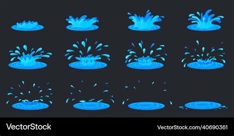 Water ripple animation cartoon splash fx effect Vector Image