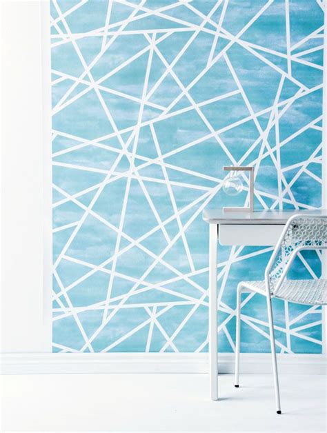 Blue white geometric wallpaper | Color palette interior design ...