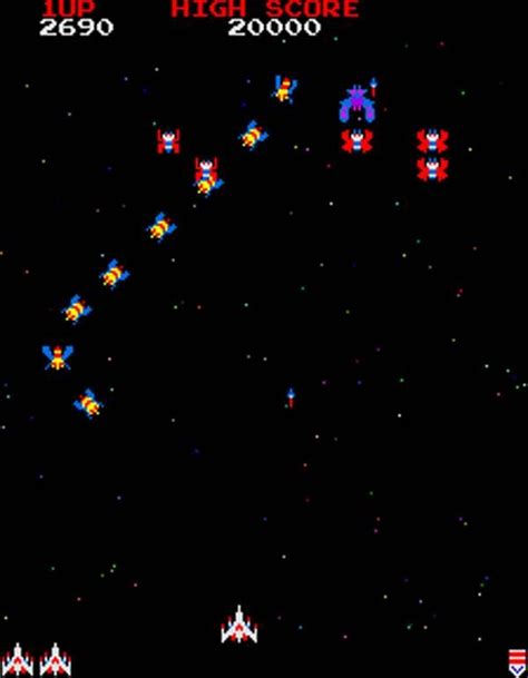 Galaga screen | Classic video games, Arcade video games, Computer video games