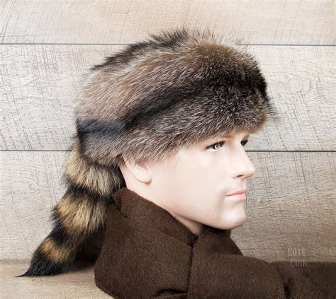 Davy Crockett Hat, Daniel Boone Fur Hat, Genuine Coonskin Hat With Real ...