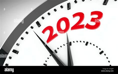 Black clock with 2023 represents coming new year 2023, three ...