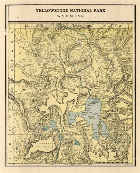 Cram's 1899 Map of Yellowstone National Park - Art Source International