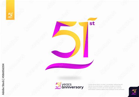 Number 51 logo icon design, 51st birthday logo number, 51st anniversary. Stock Vector | Adobe Stock