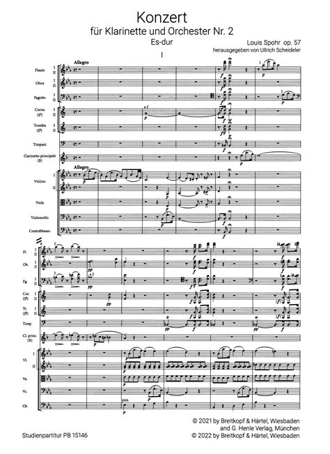 Spohr: Clarinet Concerto No. 2 in E-flat Major, Op. 57 (mini score) – CAMco Music, LLC