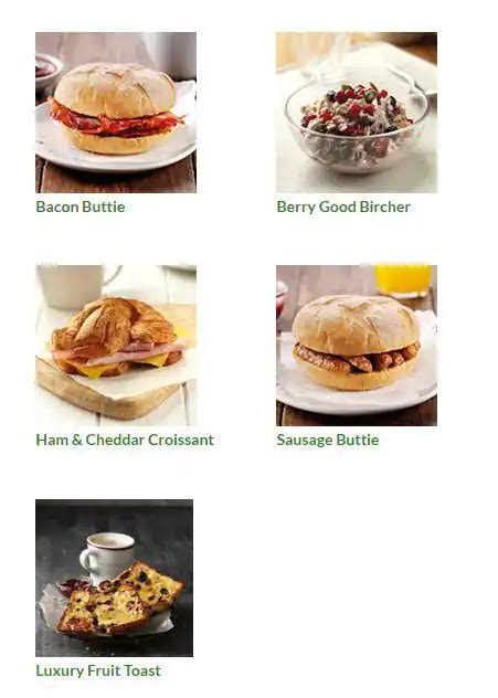 Menu at Starbucks cafe, London, 31 - 33 Sun St