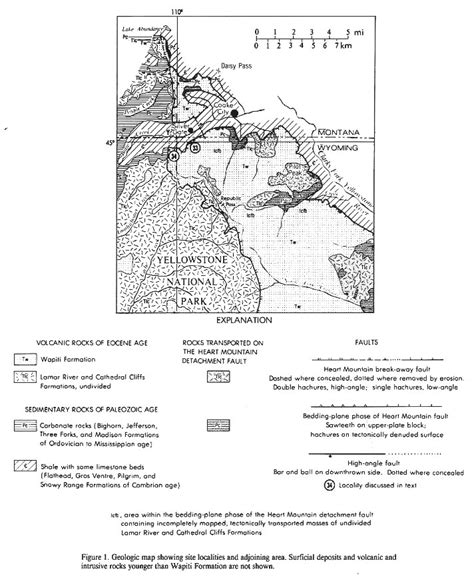 Heart Mountain Detachment Fault and Clastic Dikes of Fault Breccia, and Heart Mountain Break ...