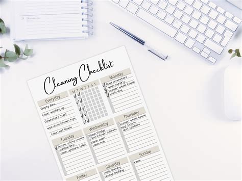 Weekly Cleaning Checklist Editable Printable Letter A - vrogue.co