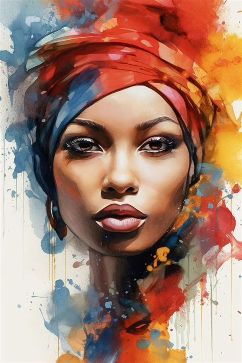 Abstract African Woman, Wall Art, African Lady Watercolor, Home Decor, Abstract Watercolour ...