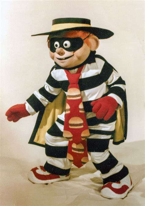 One of the first photographs of our newly redesigned Hamburglar walk-around costume. 1986 ...