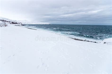 Sea on Wintertime. Snow on the Beach Stock Image - Image of ocean, beach: 172105019