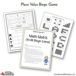 Place Value Math-O Bingo Games - Printables & Worksheets