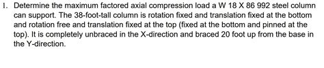 Solved Determine the maximum factored axial compression load | Chegg ...